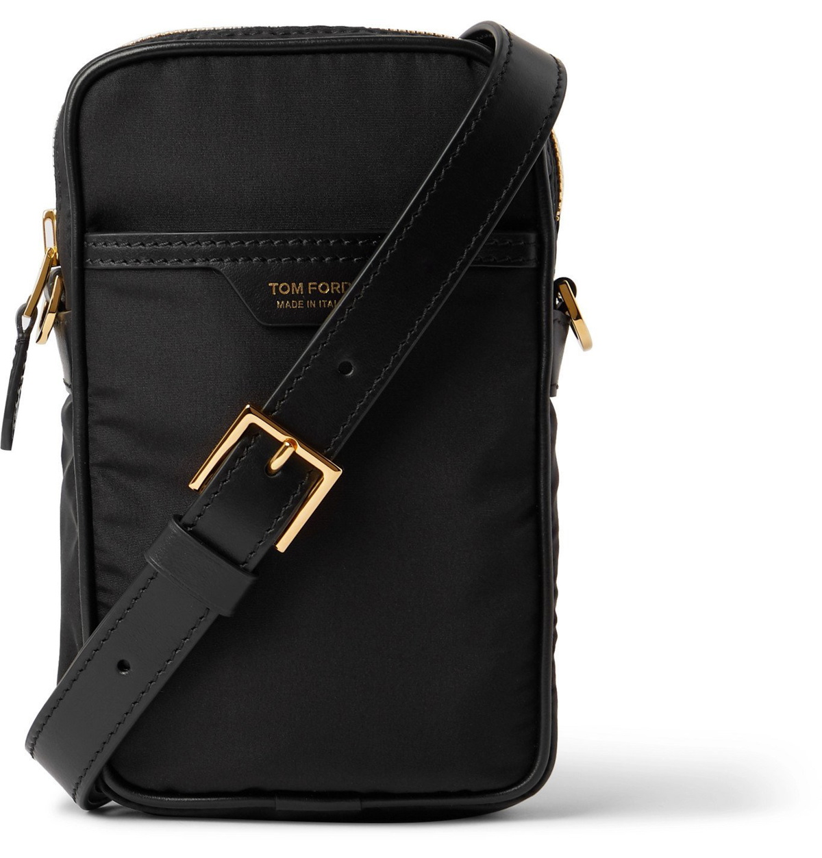 Logo Leather Trimmed Pouch in Black - Tom Ford