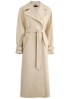 Alice + Olivia Sullivan Belted Faux Leather Trench Coat Cream