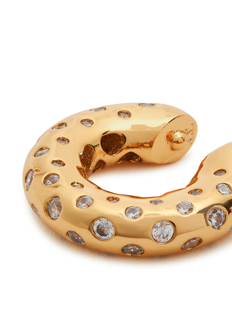 Timeless Pearly Crystal-embellished 24kt Gold-plated ear Cuff - One Size