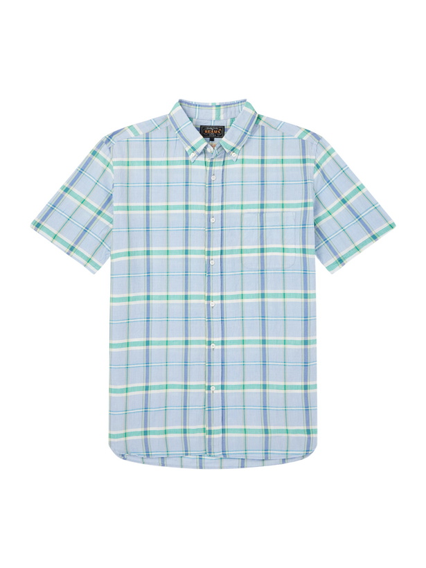 Photo: Beams Plus - Madras Button-Down Collar Checked Cotton Shirt - Blue