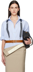 Moschino Blue Striped Suspenders Shirt