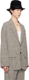 International Gallery BEAMS Black & White Drapey Blazer