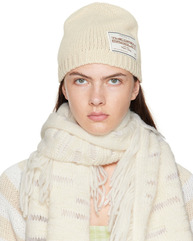 Photo: OPEN YY Beige Patched Beanie