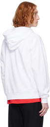Vivienne Westwood White Stencil Orb Rugged Zip Hoodie