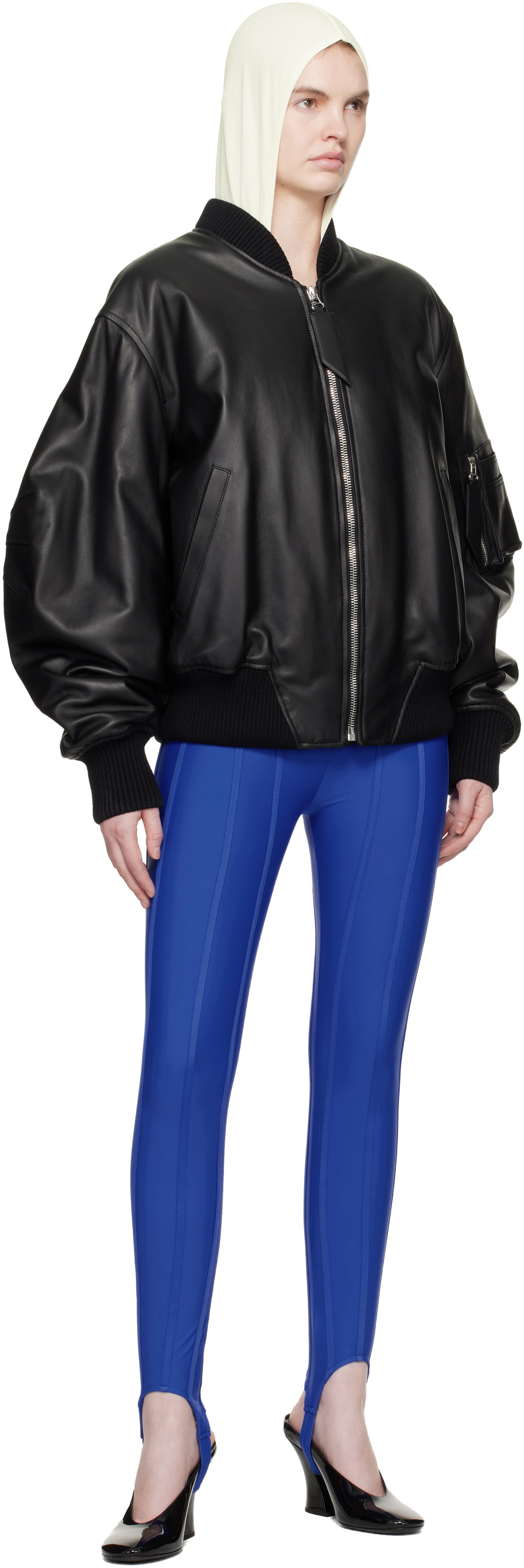 Mugler SSENSE Exclusive Blue Corseted Leggings