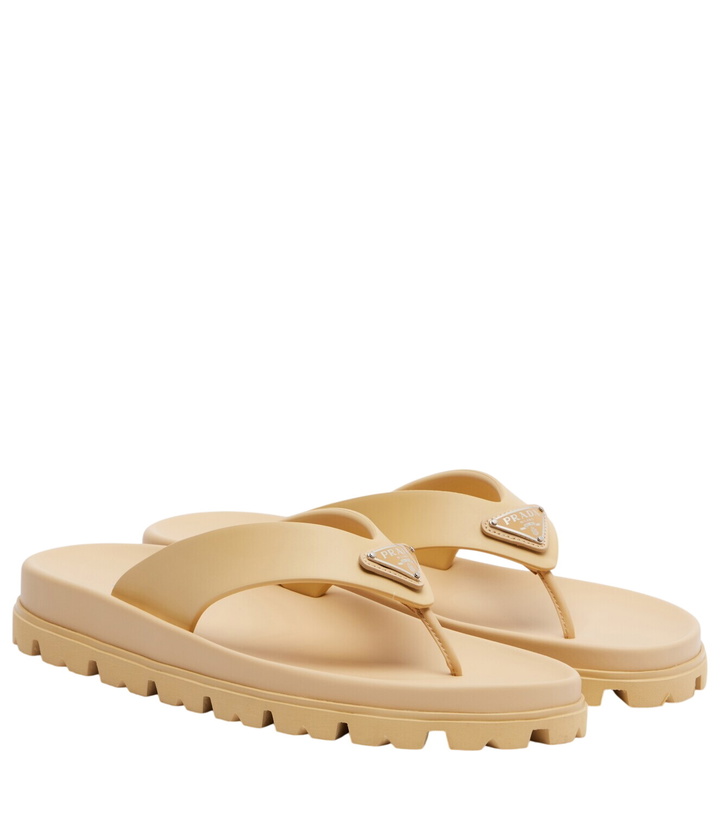 Photo: Prada Logo thong sandals