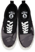 AAPE by A Bathing Ape Black & Grey Camo Lace-Up Sneakers