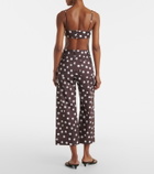 Adriana Degreas Polka-dot cotton-blend wide-leg pants