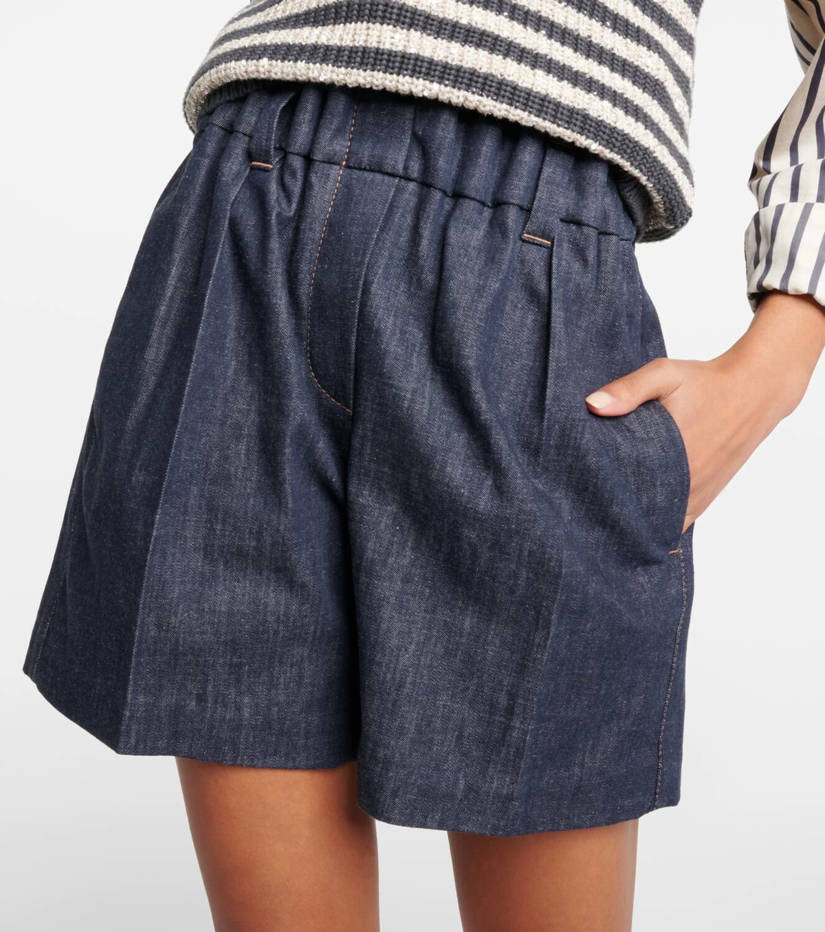ボトムスその他 BRUNELLO CUCINELLI Denim shorts Denim Bermuda shorts in blue - Brunello Cucinelli | Mytheresa