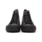 Jil Sander Black Leather High-Top Sneakers