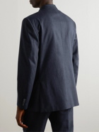 Loro Piana - Double-Breasted Wool, Cotton and Cashmere-Blend Twill Suit Jacket - Blue