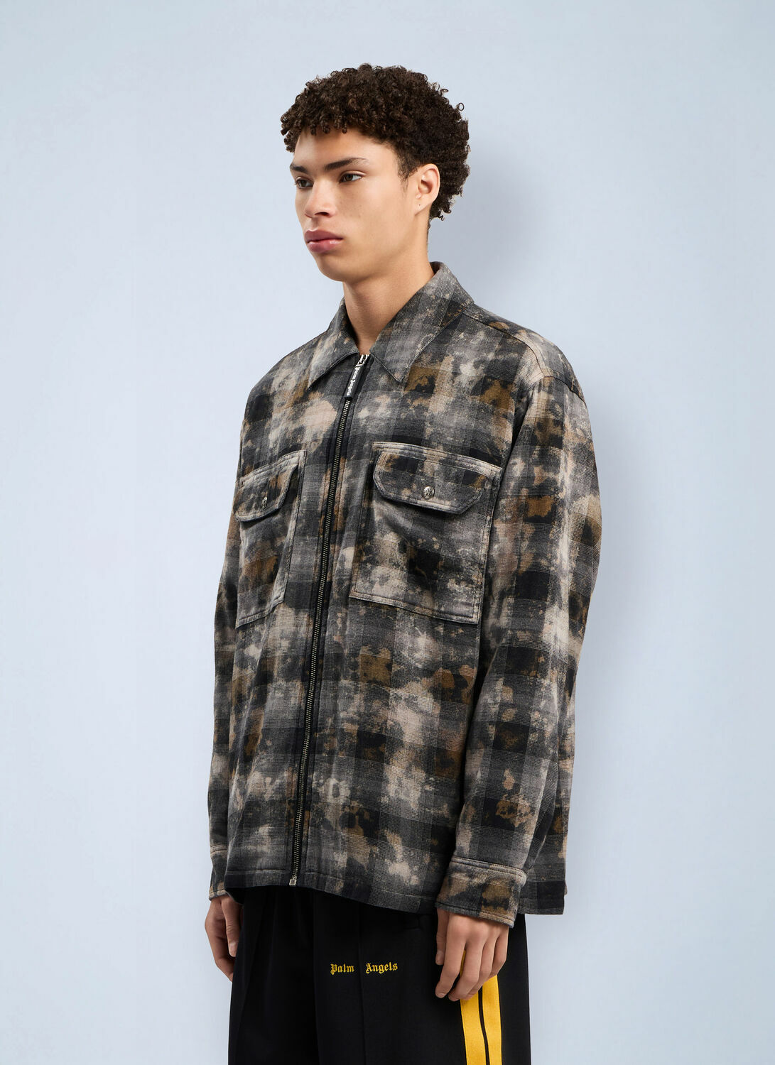 Palm Angels Curved Logo Check Overshirt