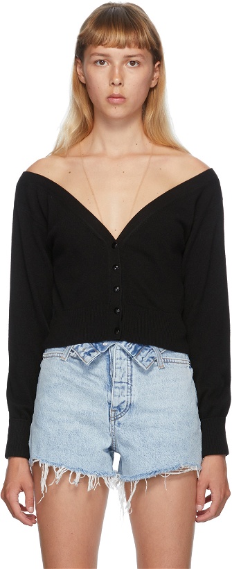 Photo: Alexander Wang Black Fitted Cropped Cardigan