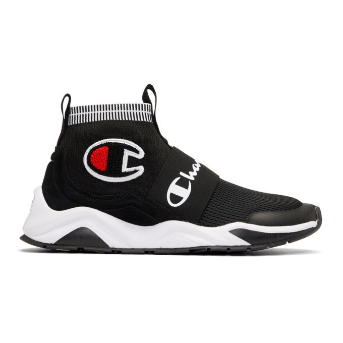Photo: Champion Reverse Weave Black Rally Pro High-Top Sneakers