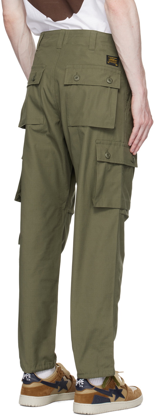 BAPE Khaki Pleated Cargo Pants