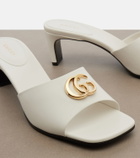 Gucci Double G leather mules