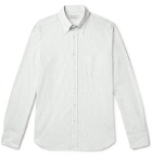 MAN 1924 - Slim-Fit Button-Down Collar Striped Cotton-Poplin Shirt - White