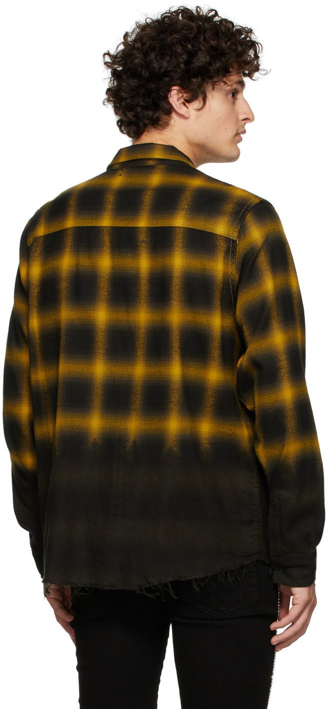 AMIRI Yellow Dip Dye Shadow Plaid Shirt