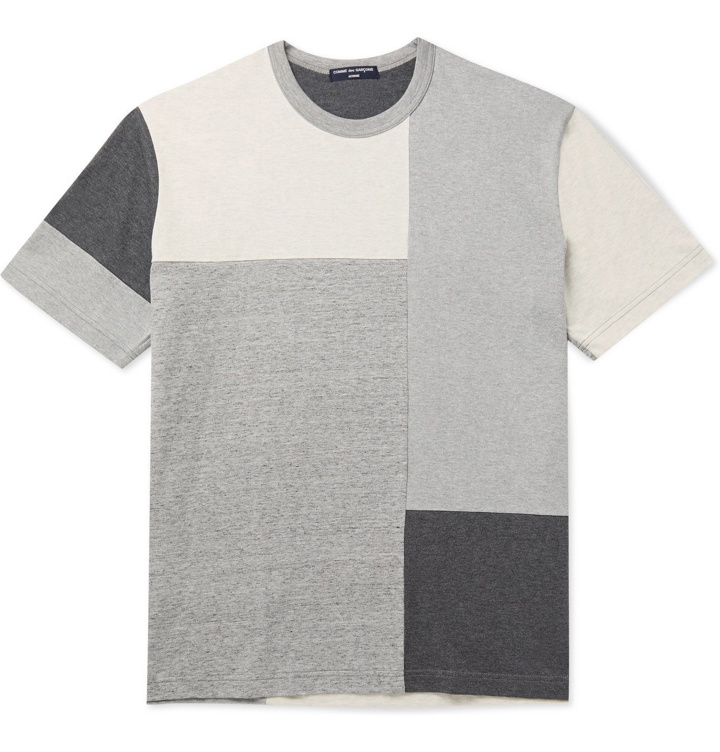 Photo: Comme des Garçons HOMME - Patchwork Mélange Cotton-Jersey T-Shirt - Gray
