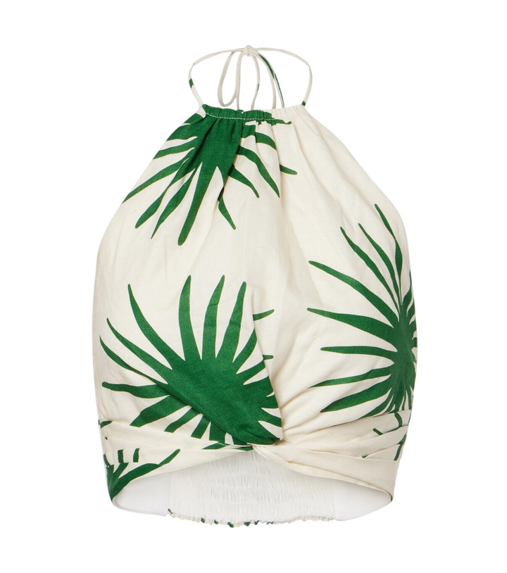 Photo: Cala de la Cruz Lodi printed halterneck linen crop top