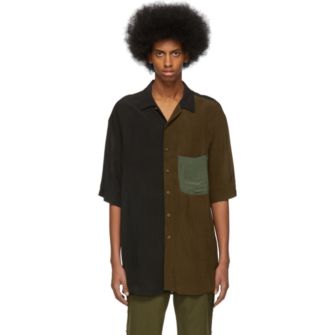 Photo: Song for the Mute Black and Brown Oversized Short Sleeve Shirt