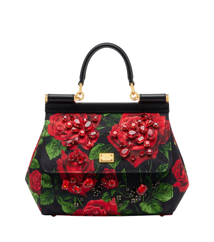 Photo: Dolce&Gabbana Sicily Small embellished floral top-handle bag