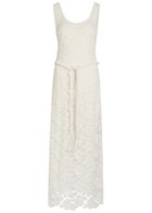 Simkhai Eloise Lace Belted Cotton-blend Maxi Dress Ivory