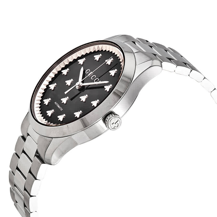 Gucci G-Timeless Automatic Black Onyx Stone Dial Mens Watch YA126283