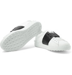 Valentino - Valentino Garavani Open Striped Leather Sneakers - Men - White