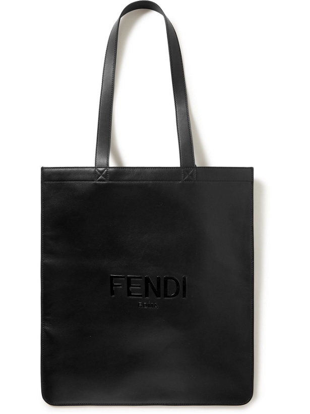 Photo: Fendi - Logo-Embossed Leather Tote Bag
