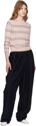 OPEN YY Pink Jacquard Pullover Sweater