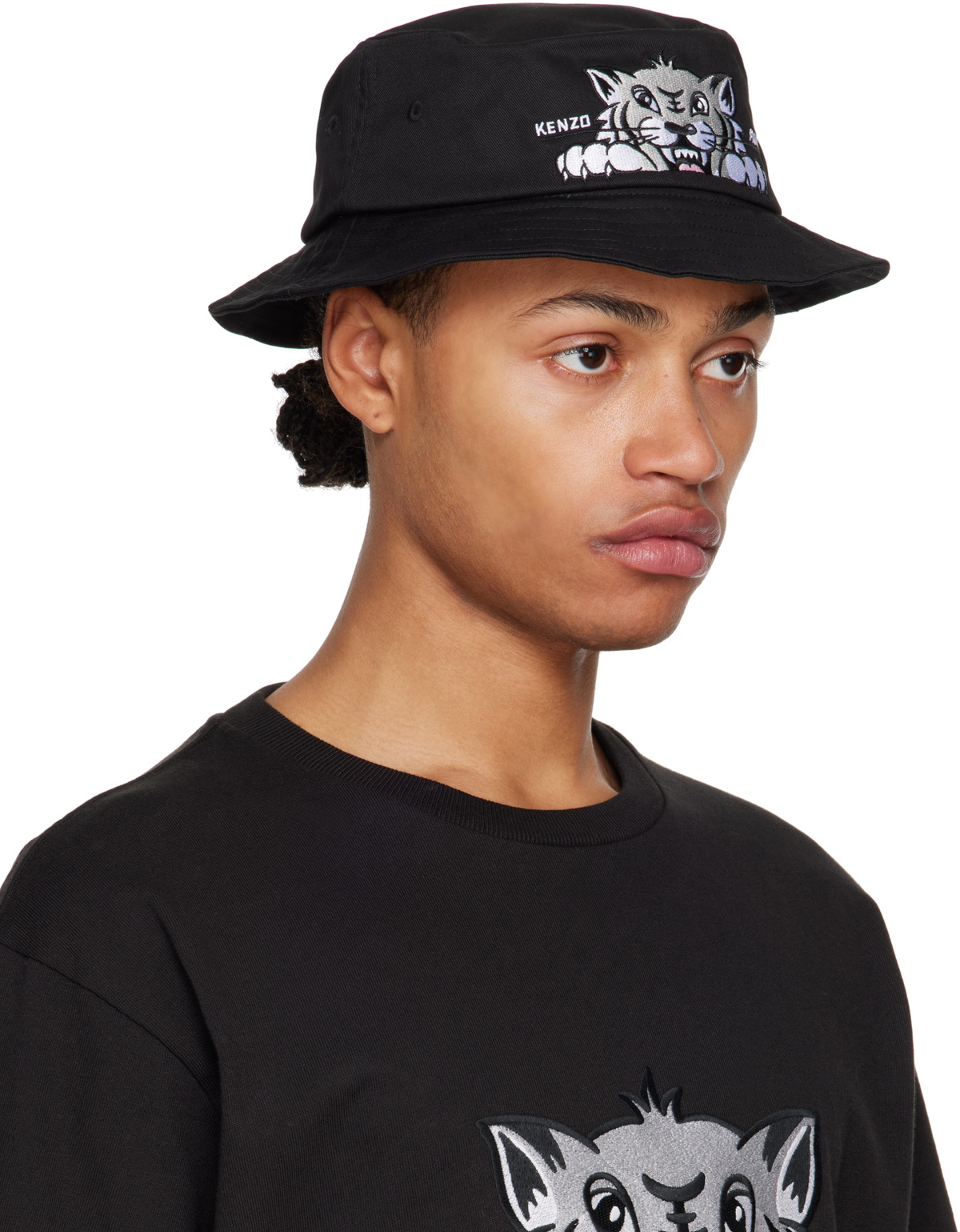 Kenzo Black Kenzo Paris Logo Graphic Bucket Hat