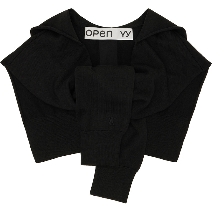 Photo: OPEN YY Black Hoodie Sleeve Layer Hood