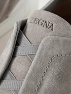 Zegna - Triple Stitch Suede Sneakers - Gray