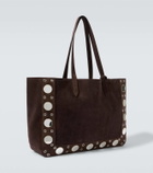 Valentino Garavani Nellcôte Large embroidered suede tote bag