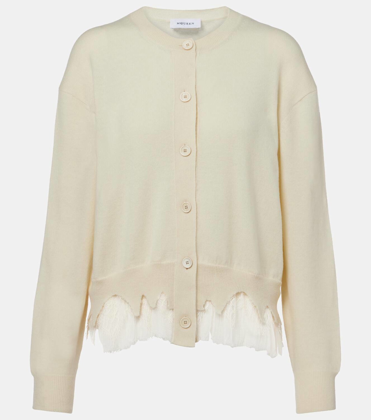 McQueen Deconstructed wool and cashmere cardigan