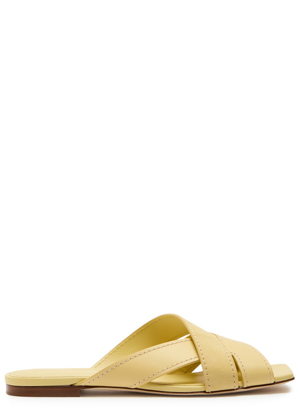 Photo: Tods Square-toe Suede and Leather Sandals Yellow