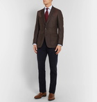 Kingsman - Brown Slim-Fit Alcantara-Trimmed Herringbone Wool and Cashmere-Blend Blazer - Brown