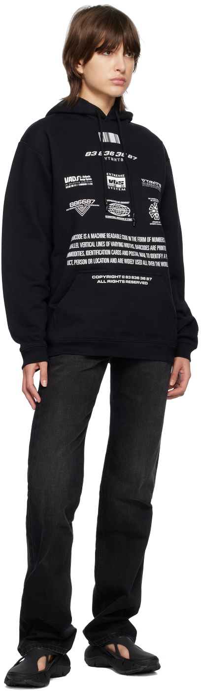 VTMNTS Black Movie Barcode Definition Hoodie VTMNTS VTMNTS Black Movie Barcode Definition Hoodie VTMNTS