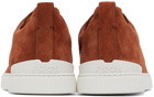 ZEGNA Orange Triple Stitch Sneakers