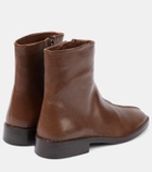 Lemaire Piped Zipped leather ankle boots
