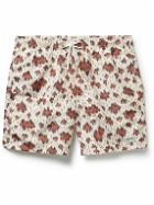 Bather - Straight-Leg Mid-Length Leopard-Print Recycled Swim Shorts - Brown