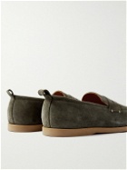 Mr P. - Regenerated Suede by evolo® Penny Loafers - Green