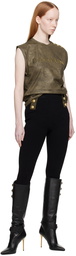 Balmain Black Golden Edge Leggings