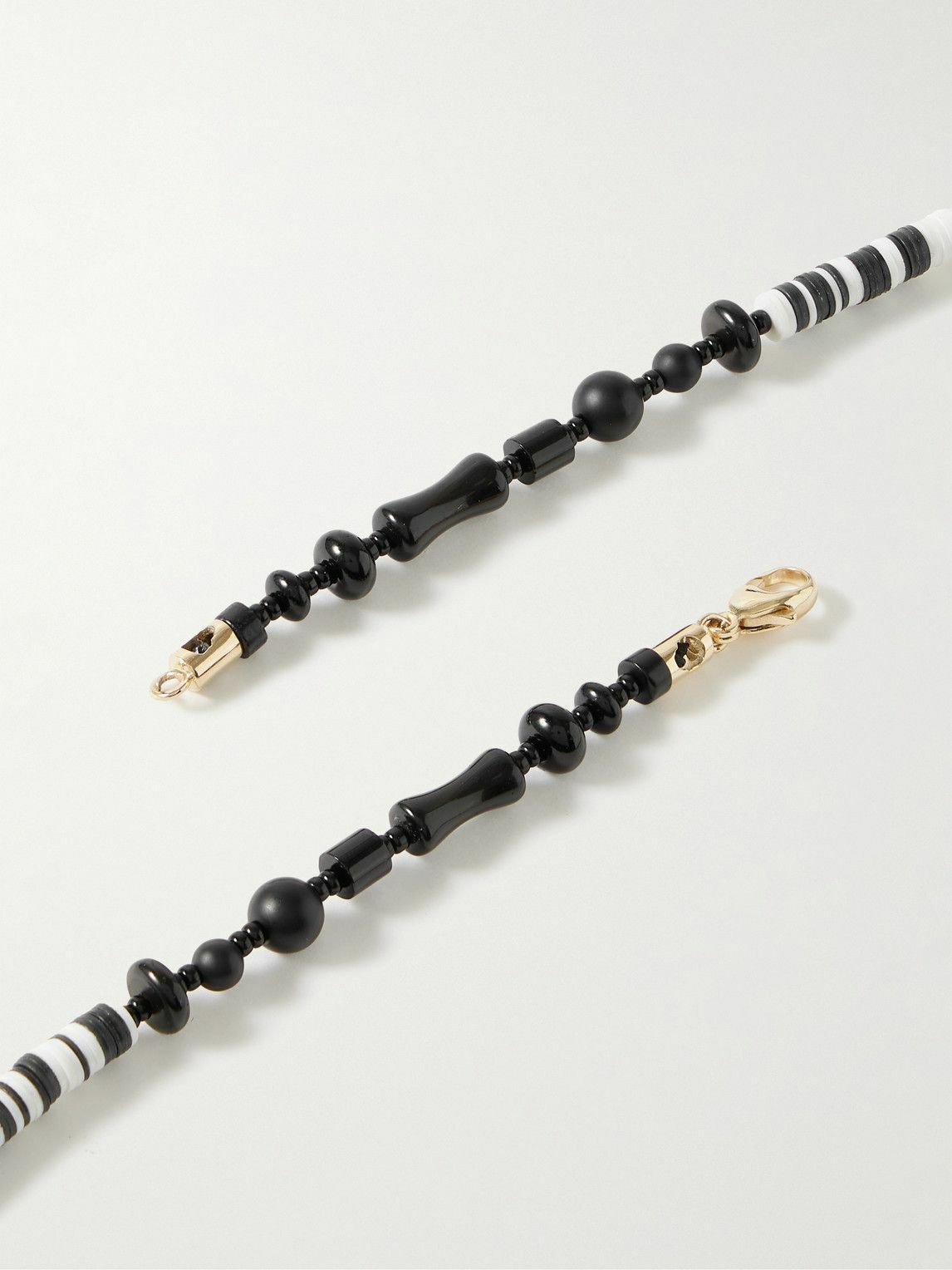 Luis Morais - 14-Karat Gold, Agate and Sapphire Beaded Necklace