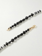 Luis Morais - 14-Karat Gold, Agate and Sapphire Beaded Necklace