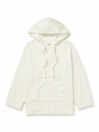 KAPITAL - Oversized Distressed Cotton-Jersey Hoodie - White