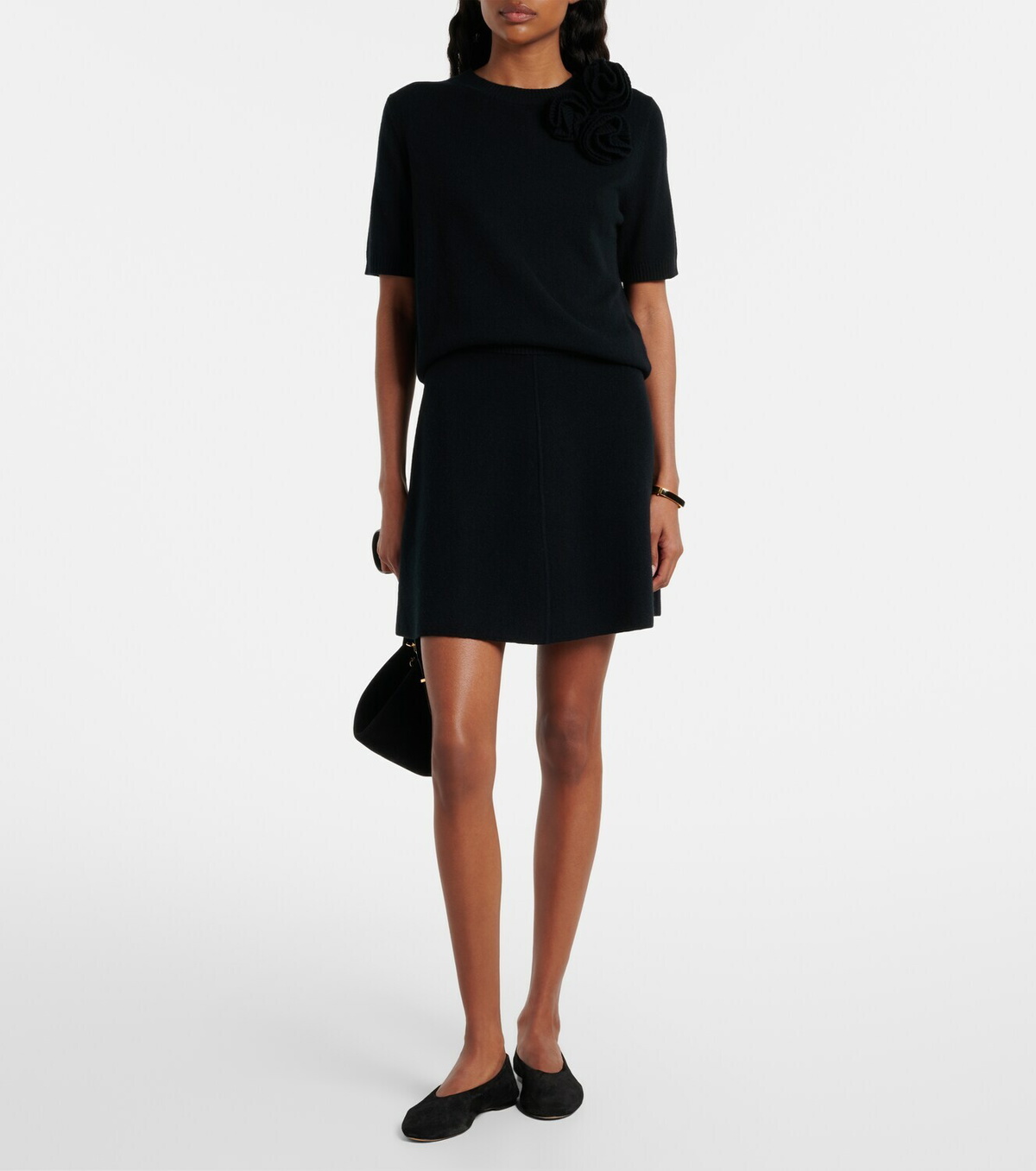 Jardin des Orangers Wool and cashmere miniskirt