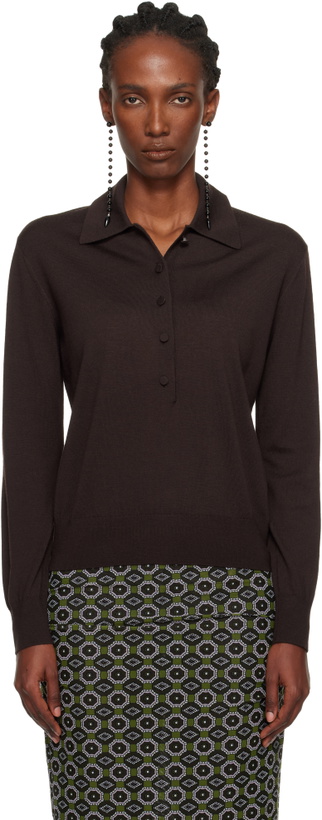 Photo: Dries Van Noten Brown Wool Polo