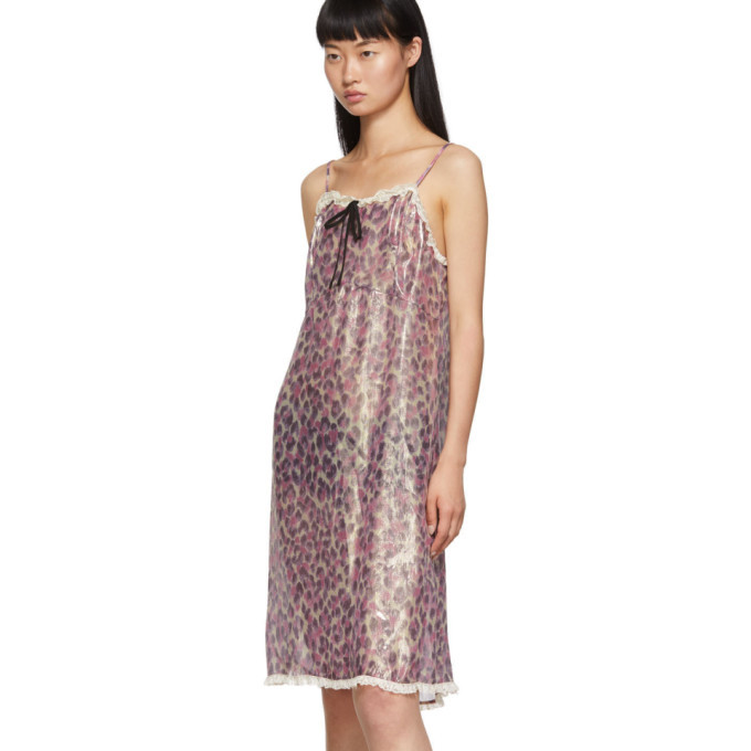 Miu Miu Pink Silk Chiffon Print Dress Miu Miu